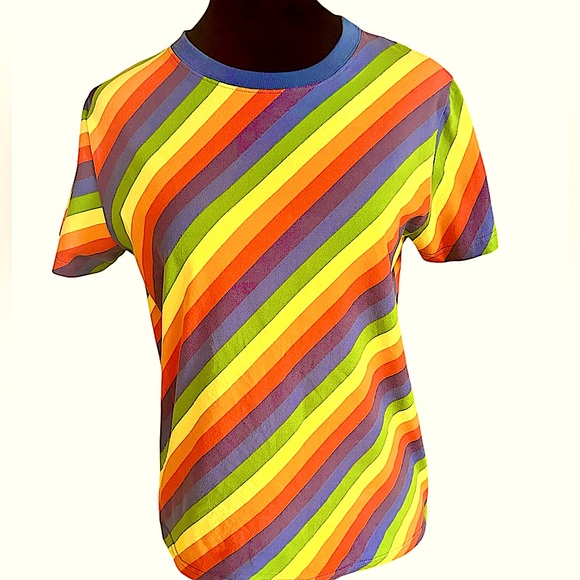 Balenciaga T- Shirt Striped colorful fits M and S - Picture 2 of 8